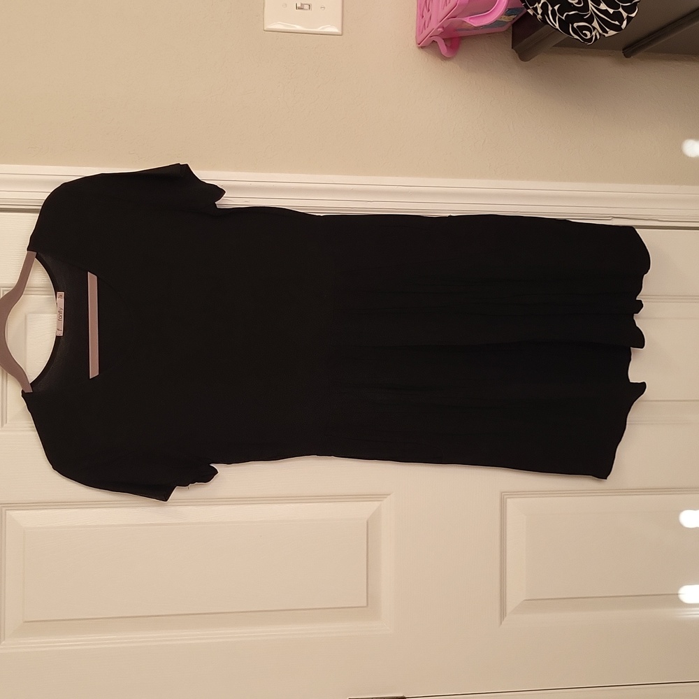 Black Tshirt Dress with Pockets Medium Fanfly